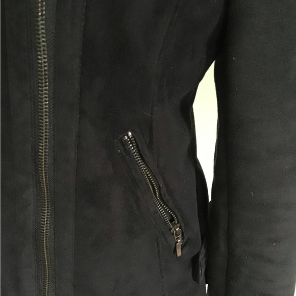 Suede jacket, Faux Shearling Suede jacket in black size S/P - Picture 7 of 9